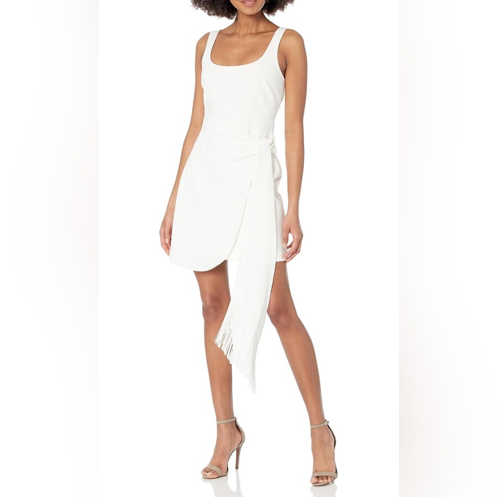 NWT Likely women white Freya draped cascading fringe mini dress size 6